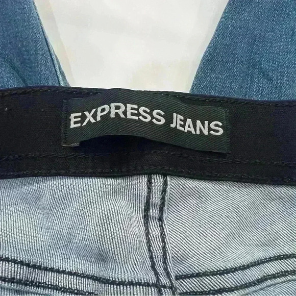 Express Jeans Exp Supersoft Ankle Leggings Mid Rise Womens Size 4R Distressed - Picture 5 of 6